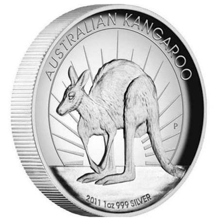 Australia 2011 1$ High Relief Kangaroo 1 Oz Silver Coin