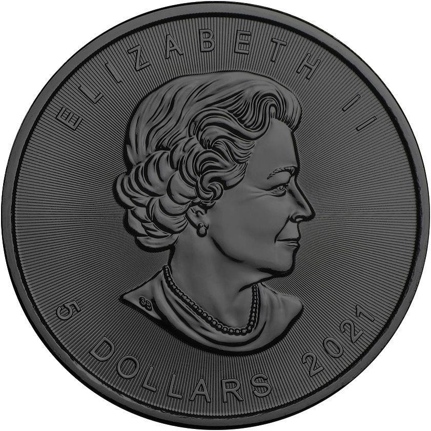 Canada 2021 5$ Maple Leaf Big Family 1 Oz Colored Silver Coin with 3D Insert Black
