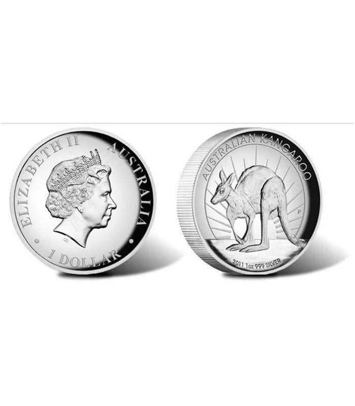 Australia 2011 1$ High Relief Kangaroo 1 Oz Silver Coin