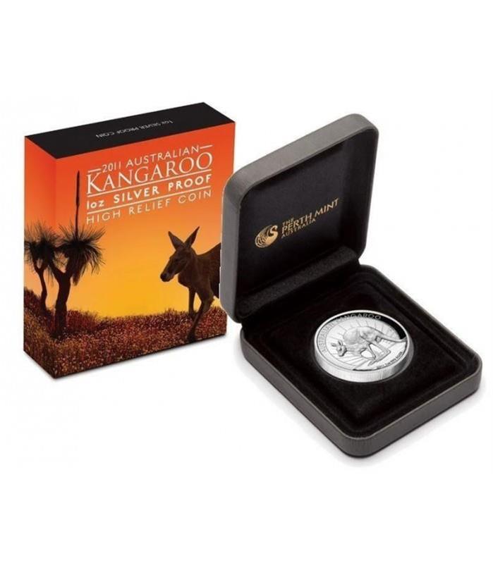 Australia 2011 1$ High Relief Kangaroo 1 Oz Silver Coin