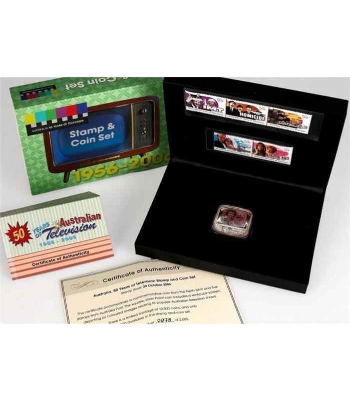 Australia 2006 1$ 50 Years of Television 1 Oz Colored Silver Coin