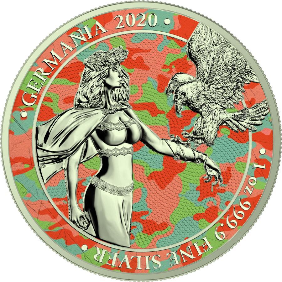 Germania 2020 5 Mark Camouflage 1 Oz Silver Colored Silver Coin Apennines