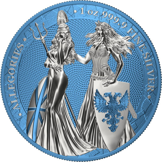 Germania 2019 5 Mark Germania Britania I Color 1 Oz Silver Coin Sky Blue