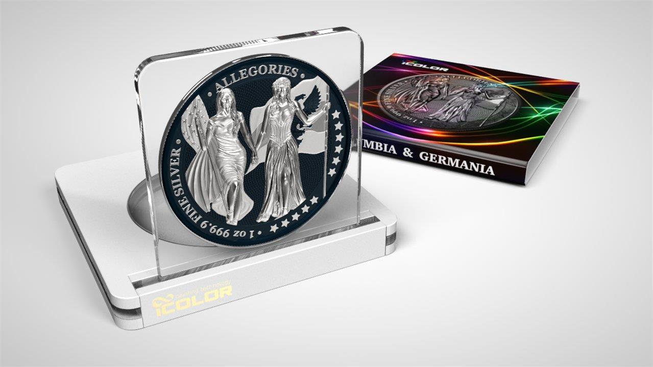 Germania 2019 5 Mark Germania Columbia I Color 1 Oz Silver Coin Black Sea