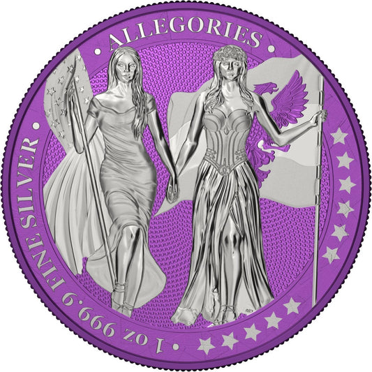 Germania 2019 5 Mark Germania Columbia I Color 1 Oz Silver Coin Purpureus