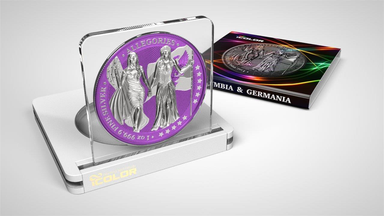 Germania 2019 5 Mark Germania Columbia I Color 1 Oz Silver Coin Purpureus