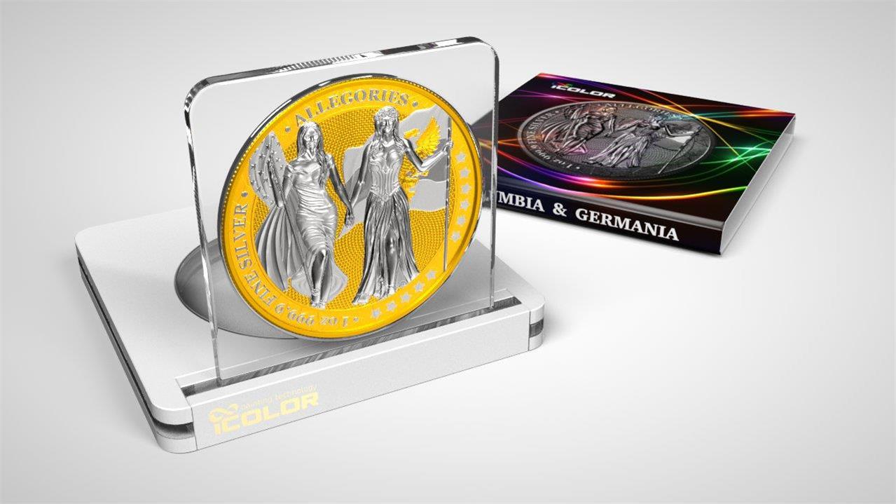 Germania 2019 5 Mark Germania Columbia I Color 1 Oz Silver Coin Selective Yellow