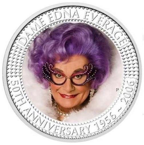 Australia 2006 1$ Dame Edna 1 oz Colored Silver Coin