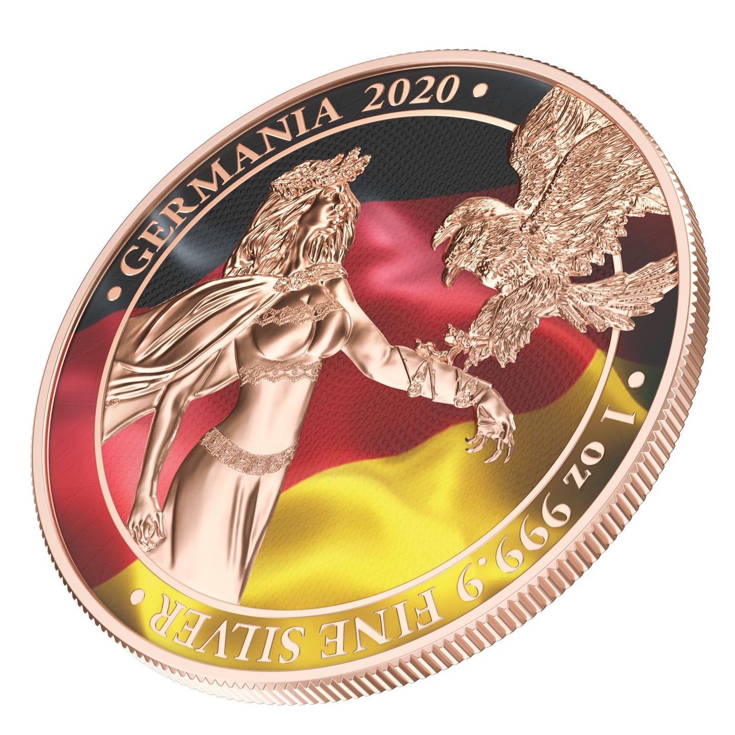 Germania 2020 5 Mark Lady Germania Flag Edition 1 Oz Silver Coin