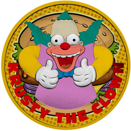 Tuvalu 2020 1$ Krusty The Clown 1 Oz Colored Silver Coin Krusty Burger