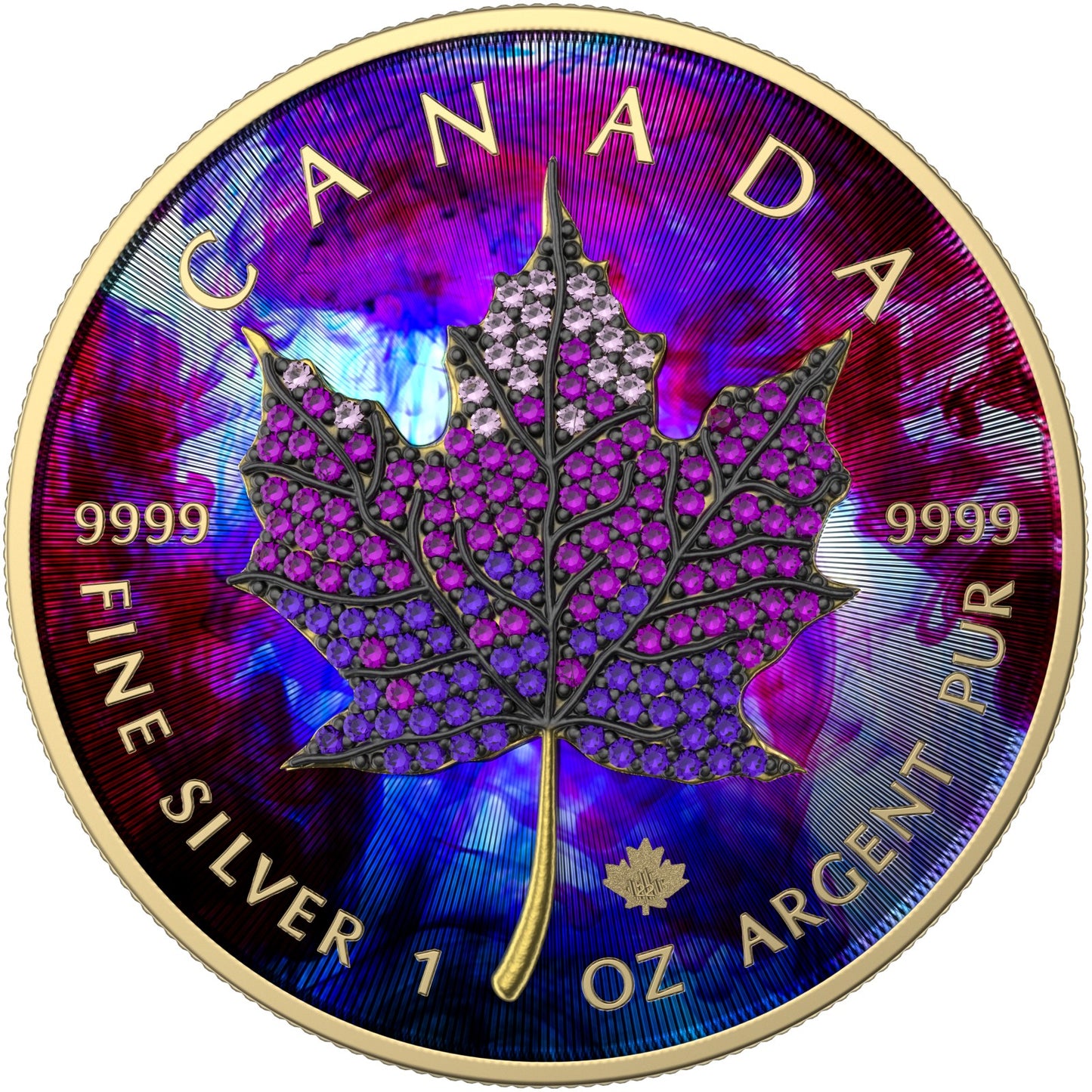 Canada 2022 5$ Maple Leaf Months Edition 1 Oz Bejeweled Silver Coin June