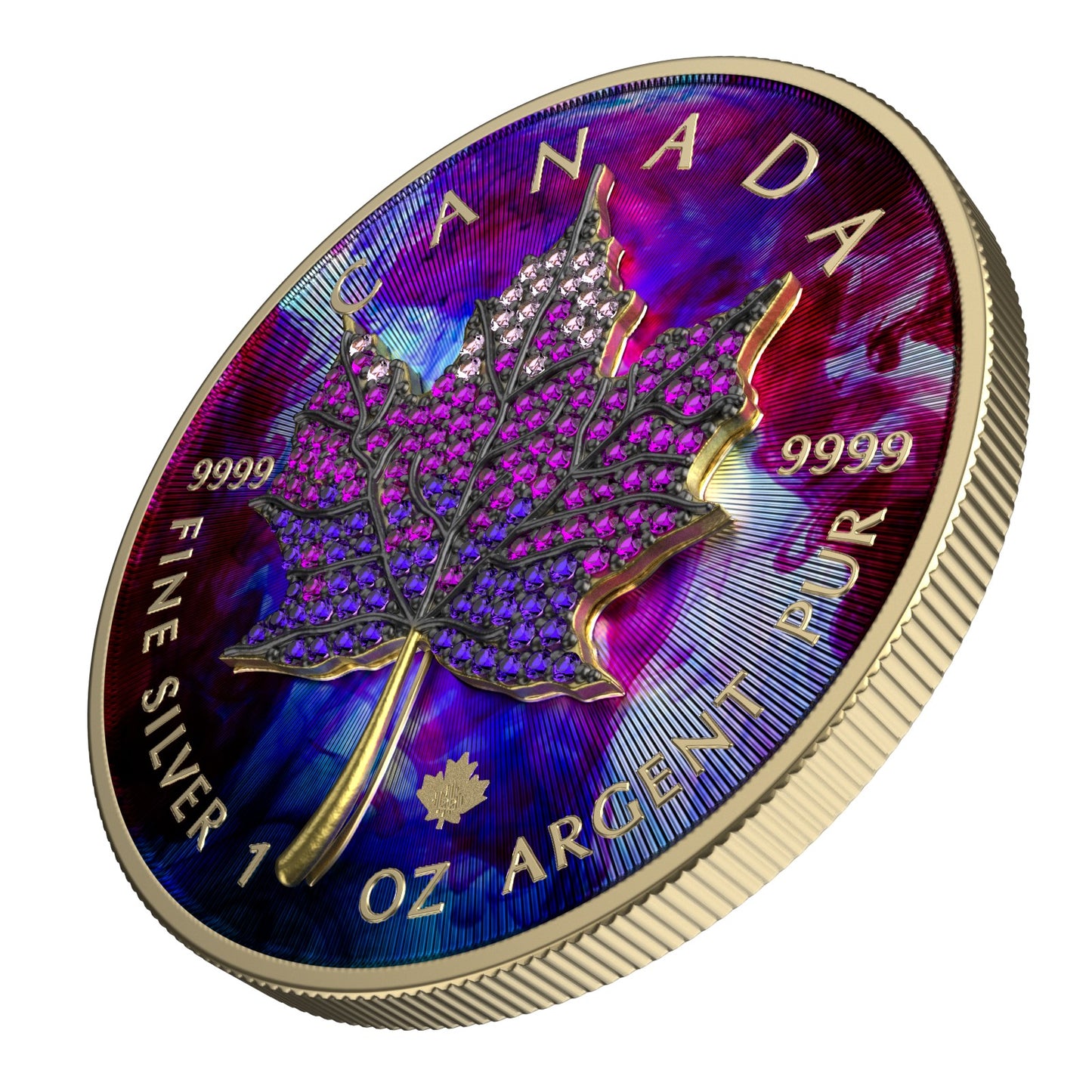 Canada 2022 5$ Maple Leaf Months Edition 1 Oz Bejeweled Silver Coin June