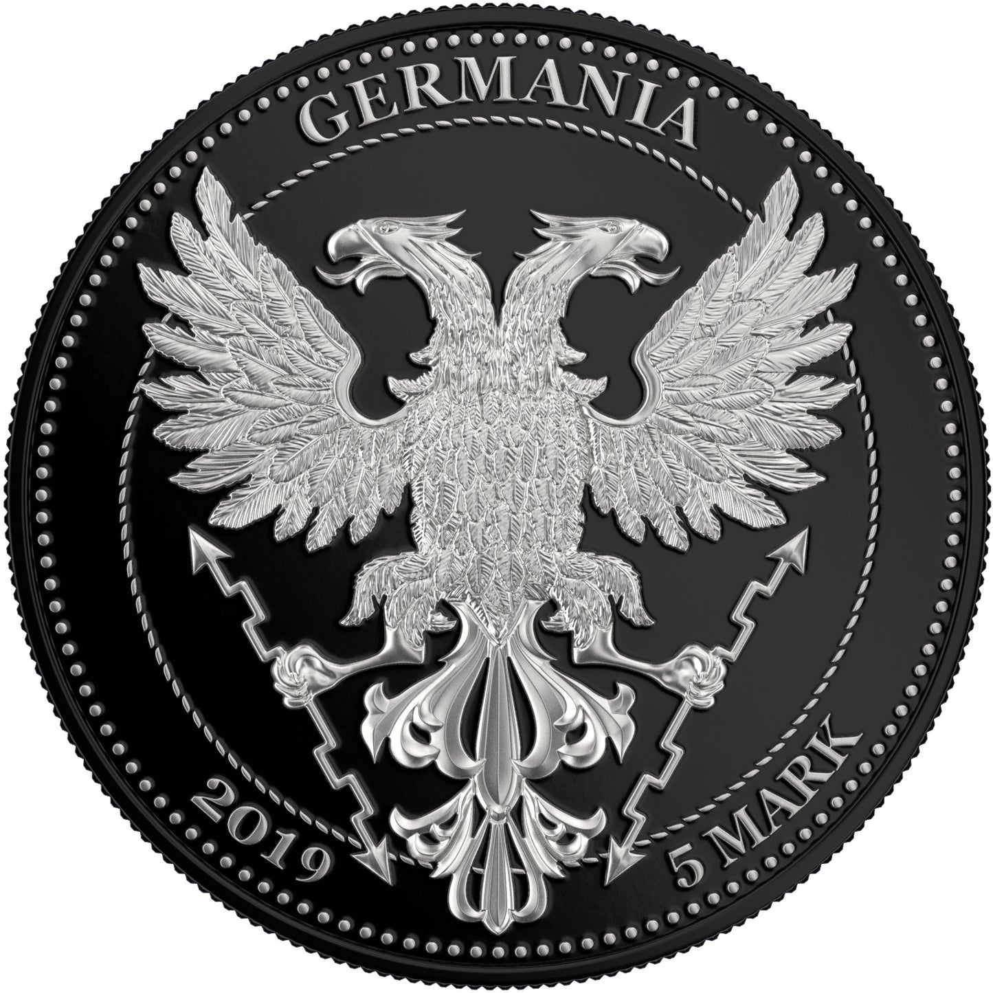 Germania 2019 5 Mark Oak Leaf 3D Leaf Series 1 Oz Colored Silver Coin Proof Flag