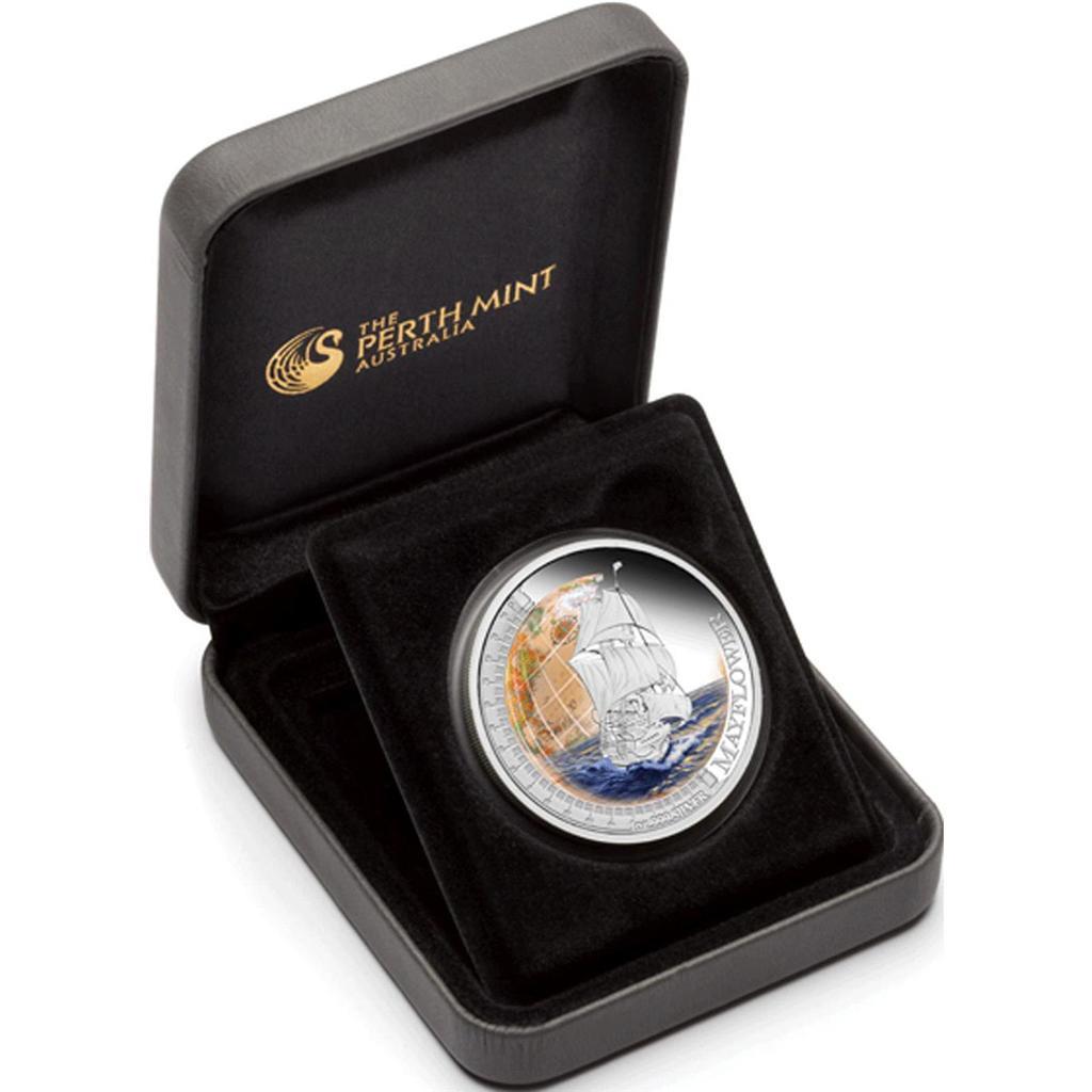 Australia 2012 1$ Mayflower Ship 1 Oz Colored Silver Coin