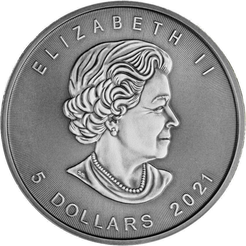 Canada 2021 5$ Maple Leaf Big Family 1 Oz Colored Silver Coin with 3D Insert Blue