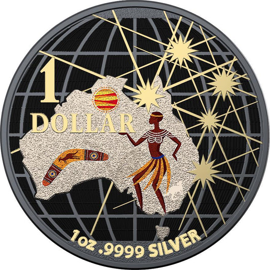 Australia 2020 1$ - Beneath the Southern Skies - Aboriginal - 1 Oz Silver Coin
