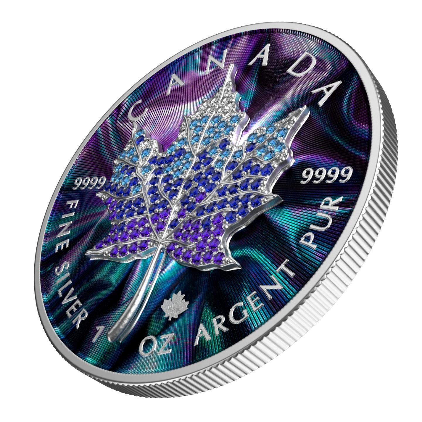 Canada 2022 5$ Maple Leaf Months Edition 1 Oz Bejeweled Silver Coin December