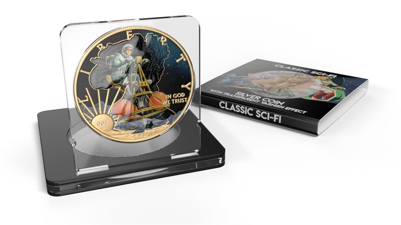 USA 2019 1$ American Eagle Sci-Fi Edition 1 Oz Colored Gilded Silver Coin S-9