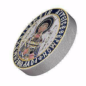 Niue 2015 5$ Orthodox Shrines St George Ultra Thick Enameled 50 Grams Silver Coin