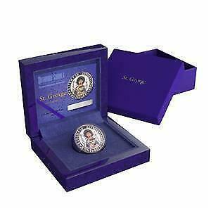 Niue 2015 5$ Orthodox Shrines St George Ultra Thick Enameled 50 Grams Silver Coin