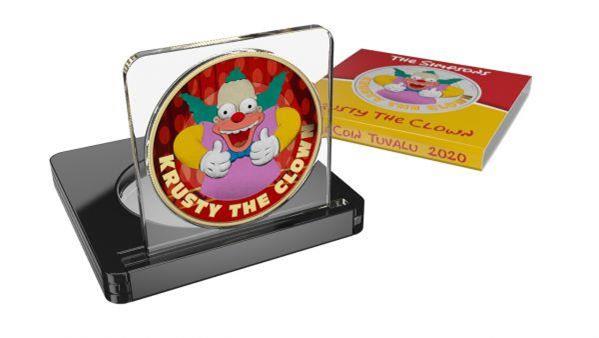 Tuvalu 2020 1$ Krusty The Clown 1 Oz Colored Silver Coin Show